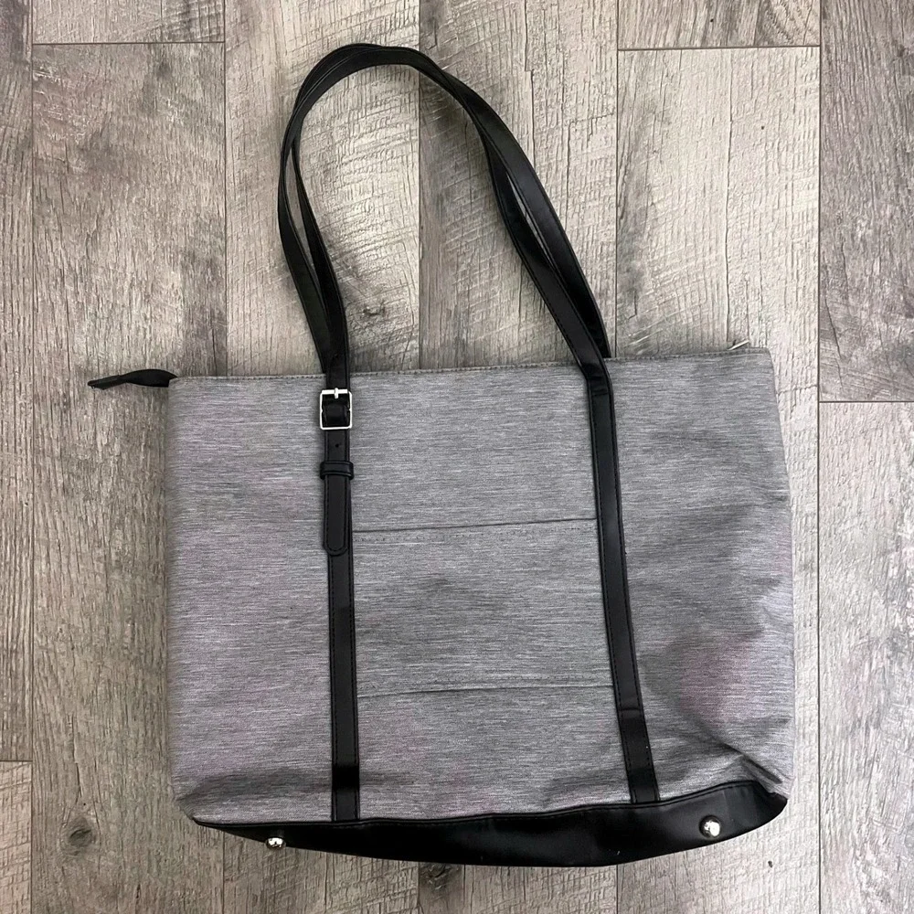 Relavel Laptop Tote Bag Gray Heathered Work Commuter Bag with USB Port Professio